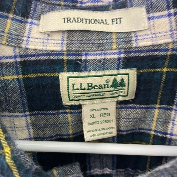 LL Bean Plaid Shirt Flannel Mens XL Vintage Cotton - Picture 3 of 10